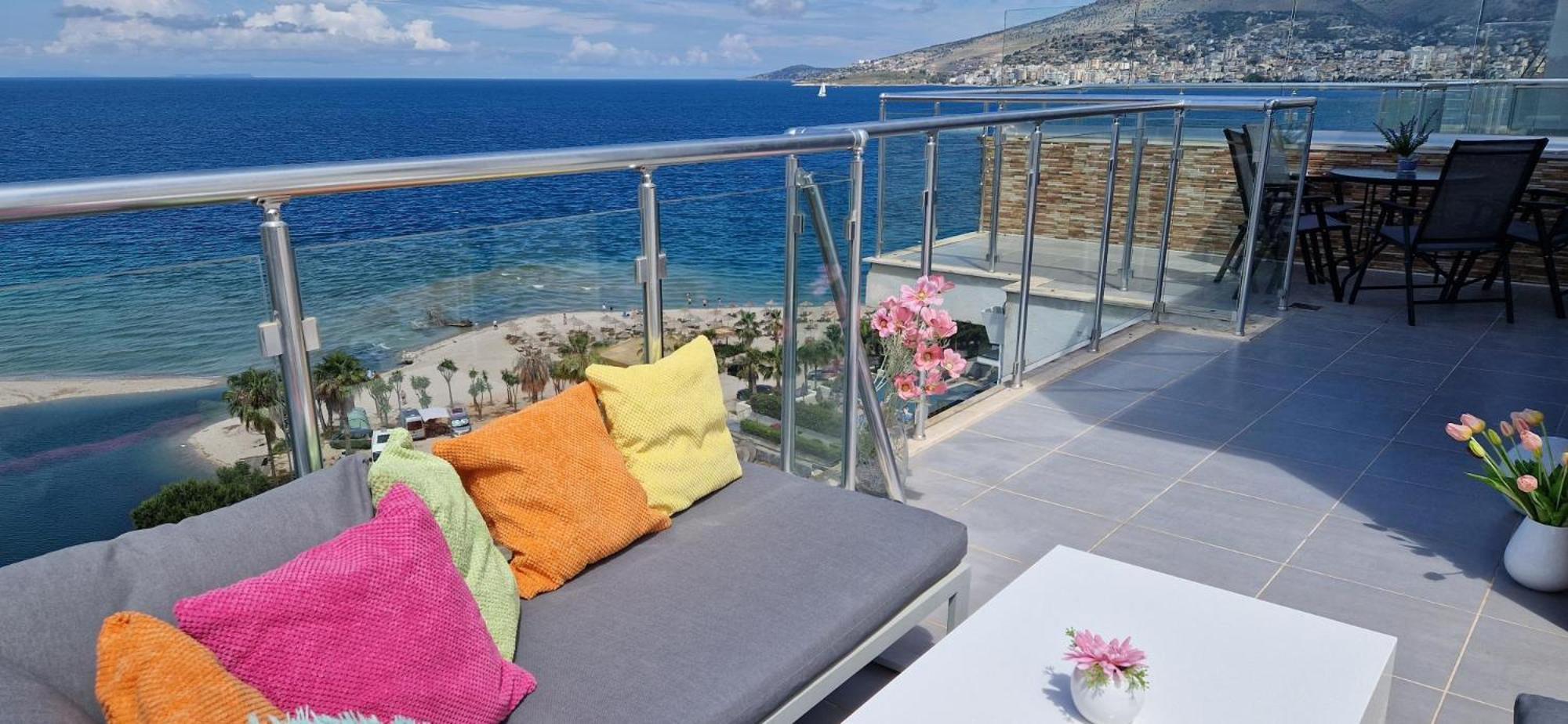 Sadet's Luxus Penthouse Saranda  Apartment Bagian luar foto